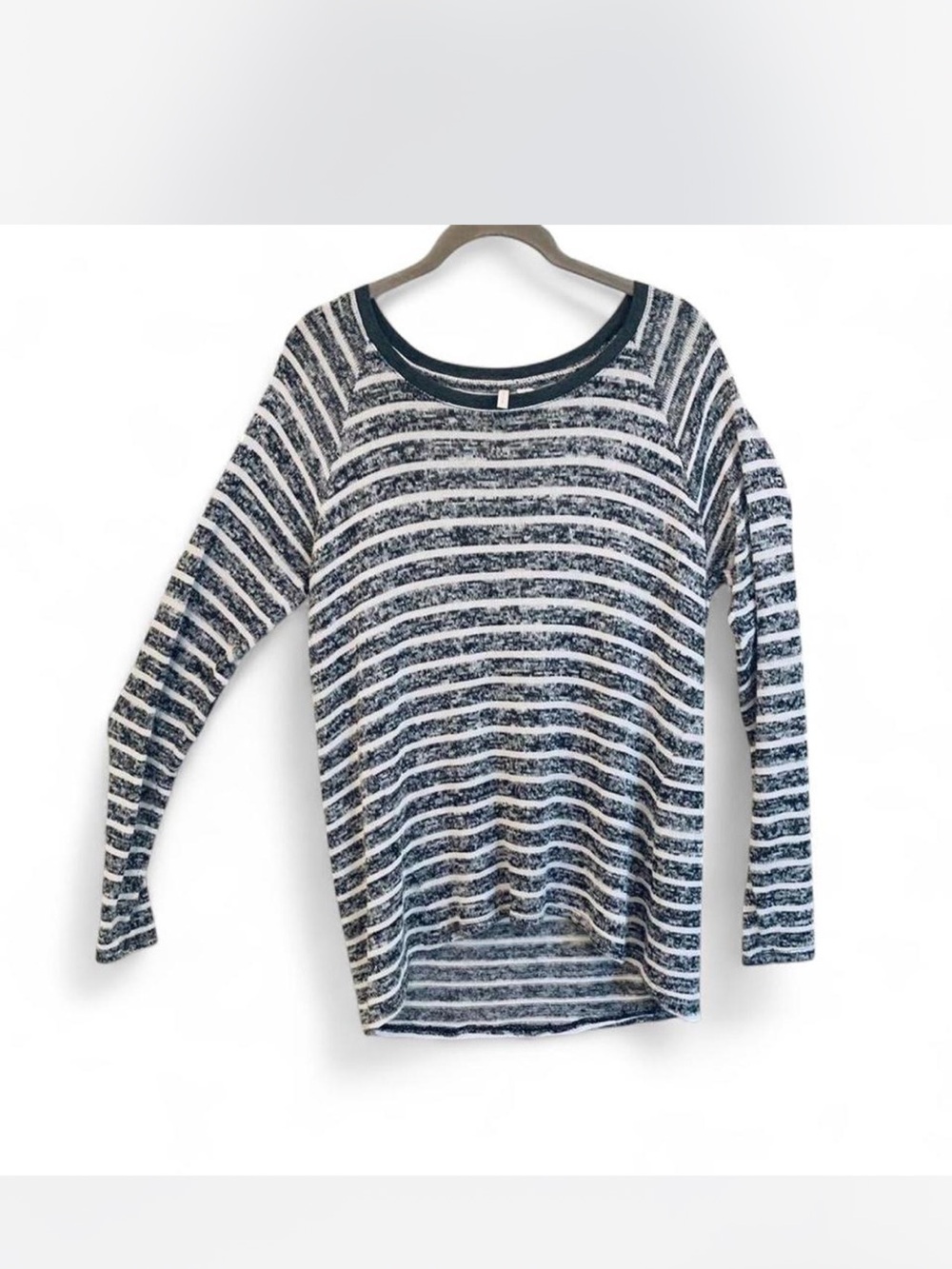 Oversized Cato Black and White Striped Crewneck Hi-Lo top size S